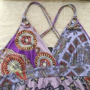 Lucky Brand Purple Pattered Maxi Dress